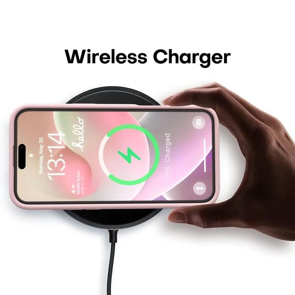 Imagem 4 de 5 do produto Capa Capinha Protetora de Silicone com Interior em Microfibra Compatível com Magsafe para o iPhone 17 - Cor: Rosa