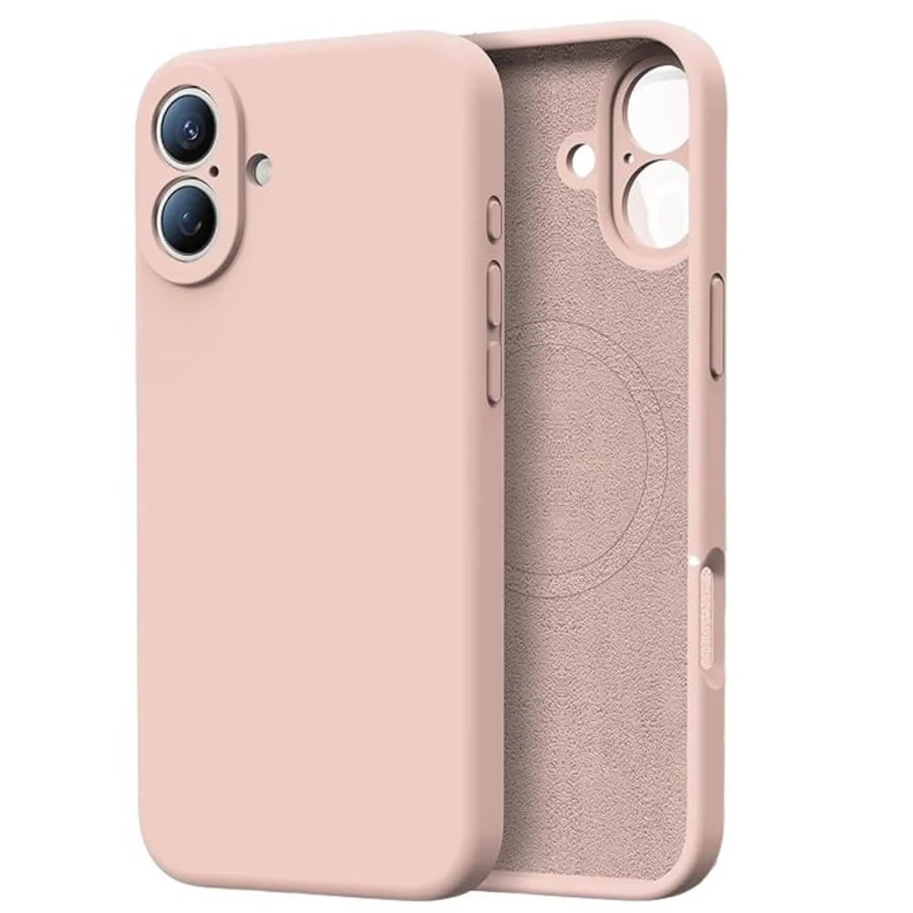 Imagem 5 de 5 do produto Capa Capinha Protetora de Silicone com Interior em Microfibra Compatível com Magsafe para o iPhone 17 - Cor: Rosa