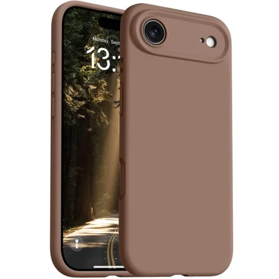 Capa Capinha Protetora de Silicone com Interior em Microfibra Compatível com Magsafe para o iPhone 17 Air - Cor: Marrom