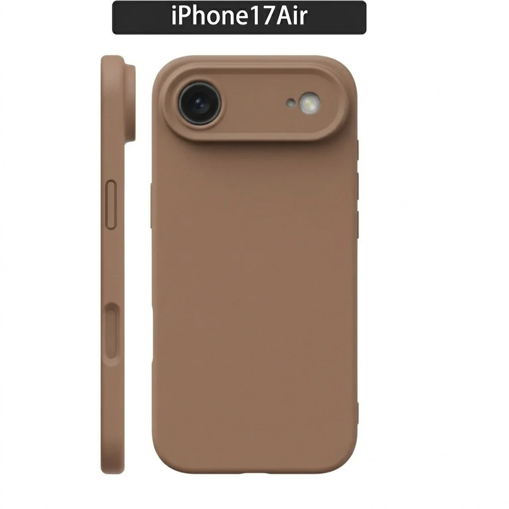 Imagem 2 de 5 do produto Capa Capinha Protetora de Silicone com Interior em Microfibra Compatível com Magsafe para o iPhone 17 Air - Cor: Marrom