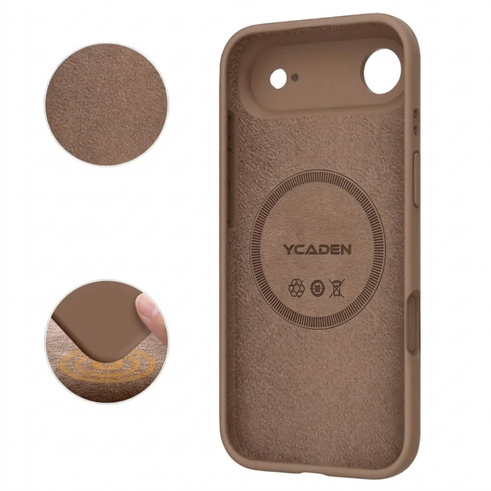 Imagem 4 de 5 do produto Capa Capinha Protetora de Silicone com Interior em Microfibra Compatível com Magsafe para o iPhone 17 Air - Cor: Marrom