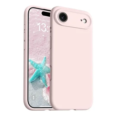Capa Capinha Protetora de Silicone com Interior em Microfibra Compatível com Magsafe para o iPhone 17 Air - Cor: Rosa