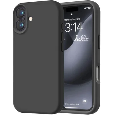 Capa Capinha Protetora de Silicone com Interior em Microfibra Compatível com Magsafe para o iPhone 17 - Cor: Preto