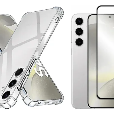 Kit Capa Transparente  + Película 3d De Vidro Para Samsung Galaxy S24