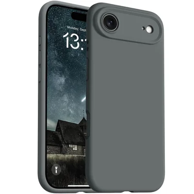Capa Capinha Protetora de Silicone com Interior em Microfibra Compatível com Magsafe para o iPhone 17 Air - Cor: Cinza