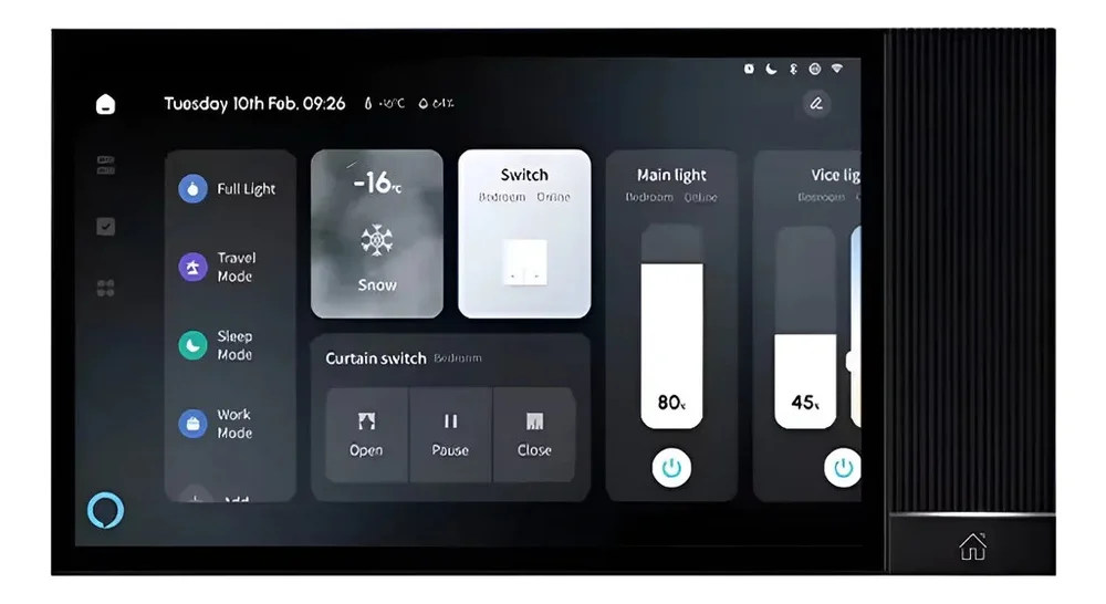 Painel Central Inteligente Midpainel Tela 8 Jwcom – Hub Zigbee -  Alexa Integrada Sa-pn08-c3