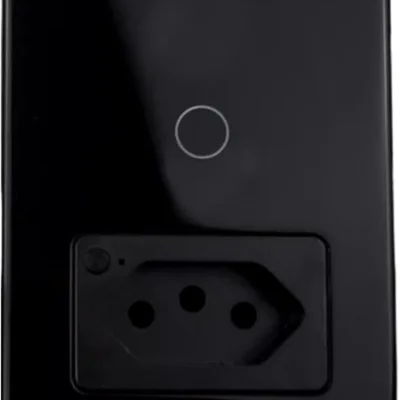 Interruptor Inteligente 1 Botão Touch C\ Tomada 20a Wi-fi Preto Google Home E Alexa Ekat-t218-1pb