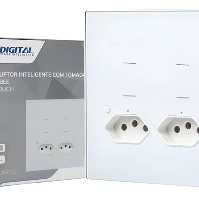 Interruptor Zigbee Novadigital Quartzo 4 Teclas 2 Tomada 10 A 127v  Qz-wk-4x4-w Branco