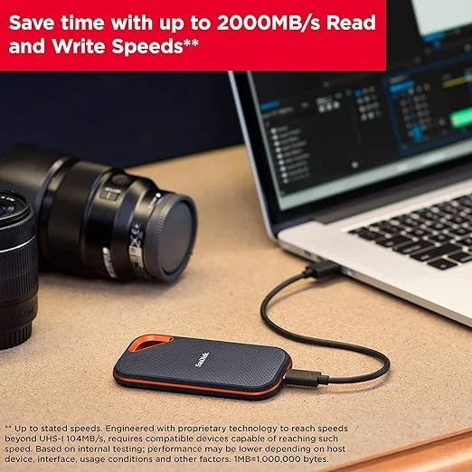 Imagem 4 de 4 do produto Sandisk SSD Portátil Extreme Pro De 1 Tb - Até 2000 Mb/s - Usb-c, Usb 3.2 Gen 2x2 - Unidade De Estado Sólido Externa - Sdssde81-1t00-g25, Preto