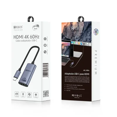 Cabo Adaptador Usb-c HDMI 4k 60hz Ad-211 - 13cm