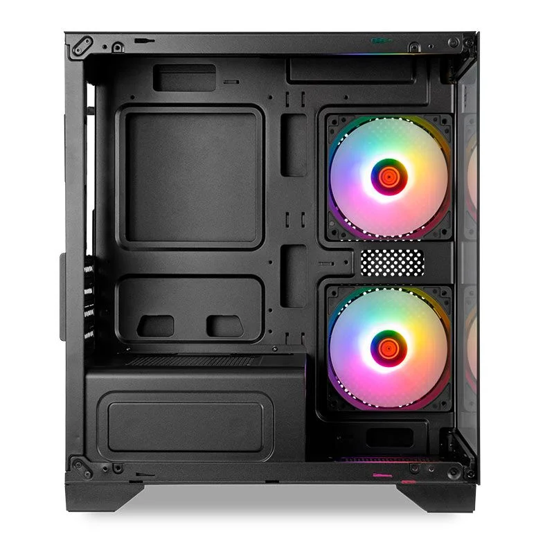 Imagem 2 de 5 do produto Gabinete Gamer Tgt Gladiator 2 Fans S/fonte Rainbow Midtower Lateral Vidro Preto - Tgt-gld-bk