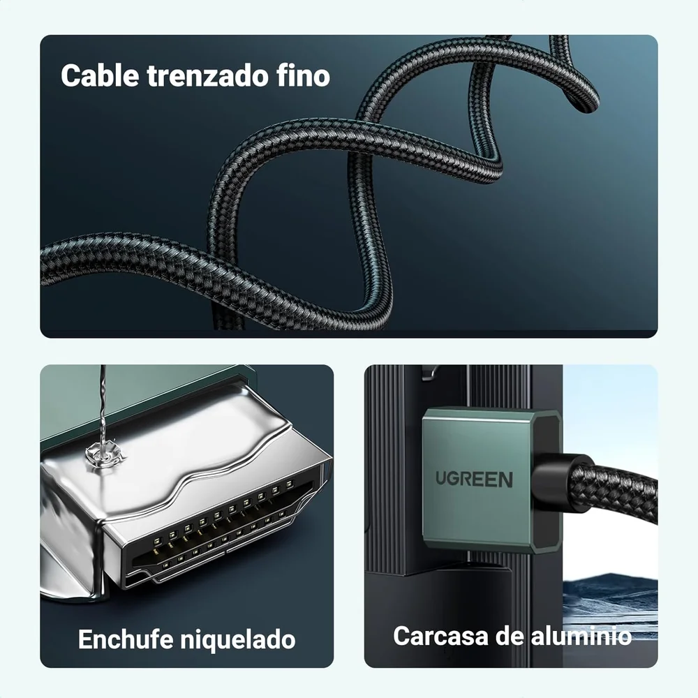 Imagem 5 de 5 do produto Ugreen Cabo HDMI 2.1 8k 60hz 4k 120hz - ( 3 Metros )  48GBps Alumínio E Nylon Compatível Hdr Dinâmico, Hdcp, Earc, Dolby Atmos