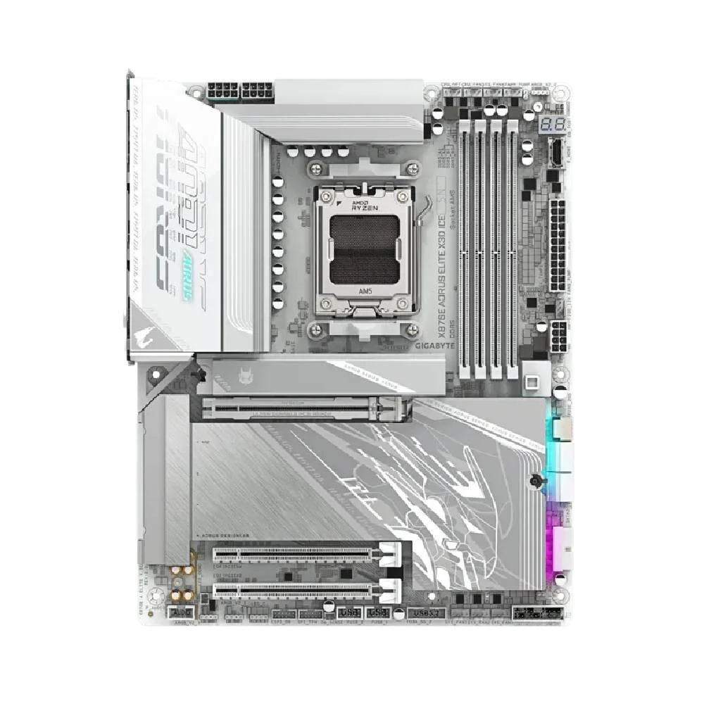 Placa Mãe Gigabyte X870e Aorus Elite X3d Ice Wi-fi 7 Am5 4xDDR5 Chipset Amd X870e Atx 7