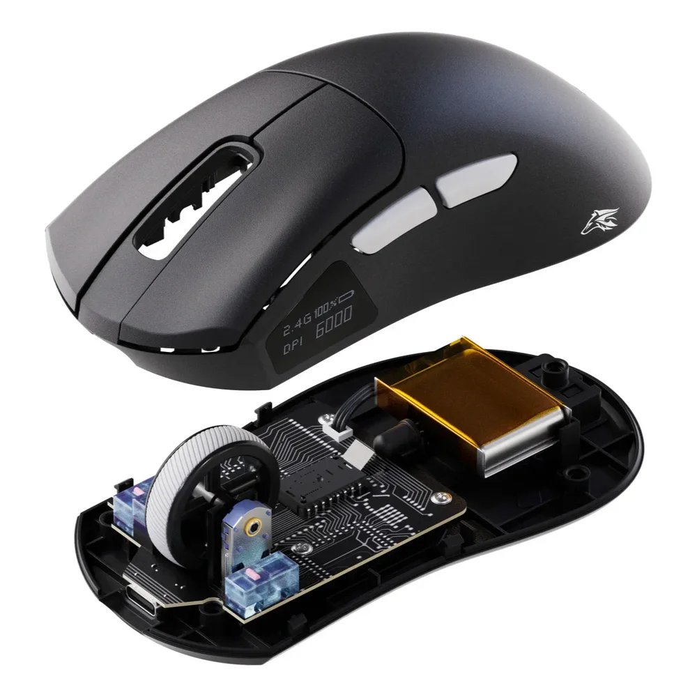 Imagem 4 de 5 do produto Mouse Gamer Fallen Lobo Sem Fio Wireless Dual Mode Com Display Preto