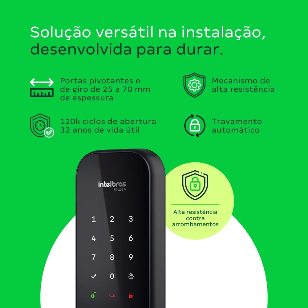 Fechadura Digital De Sobrepor Fr 101 V Intelbras 6