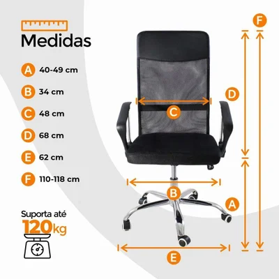 Cadeira De Escritório Nagano Oficial Giratória Preto — foto 2
