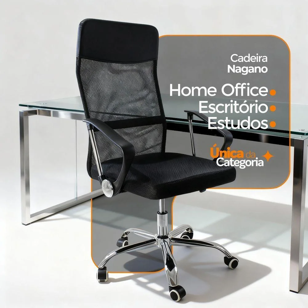 Imagem 5 de 5 do produto Cadeira De Escritório Nagano Oficial Giratória Preto