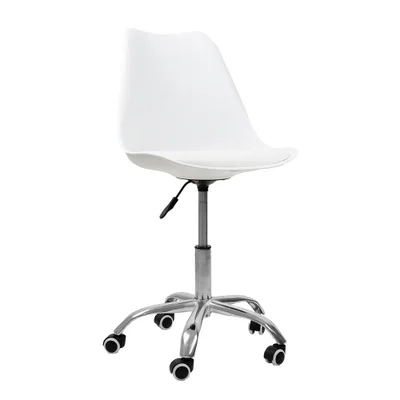 Cadeira Saarinen Office Base Cromada Oficial Branco