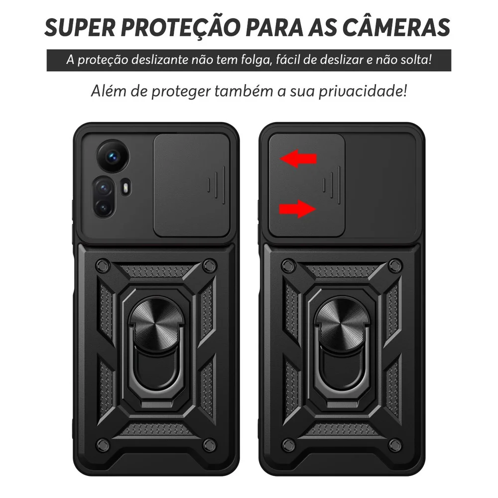 Imagem 2 de 5 do produto Capa Militar P/ Redmi Note 12s - Capinha Case Protetora Anti Impacto Queda Armadura Resistente