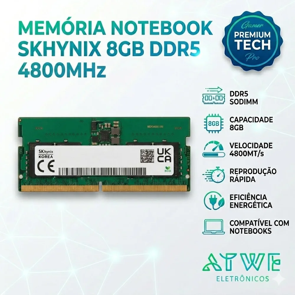 SK hynix DDR5-4800メモリ　8GB 2枚 Memória Notebook 8gb Sk Hynix Ddr5 4800mhz Hmcg66mebsa092n