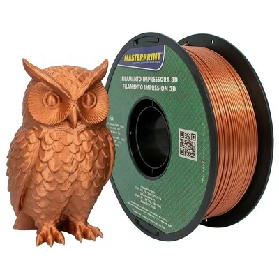 Filamento De Impressora 3d Pla Cobre 1.75mm 1kg Cor Brilhante Textura Macia Masterprint Filamento 3d