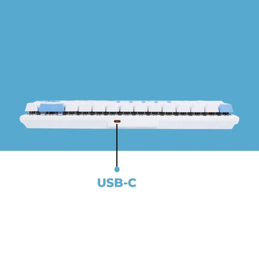 Imagem 4 de 5 do produto Teclado Gamer Mecânico RGB Compacto 68 Teclas, Cabo Usb-c Removível, Ideal Para Jogos E Trabalho, Alta Performance