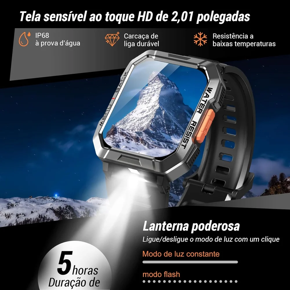 Relógio Inteligente Militar Masculino,my Watch De Chamadas Bluetooth,bateria De 100 Dias 6