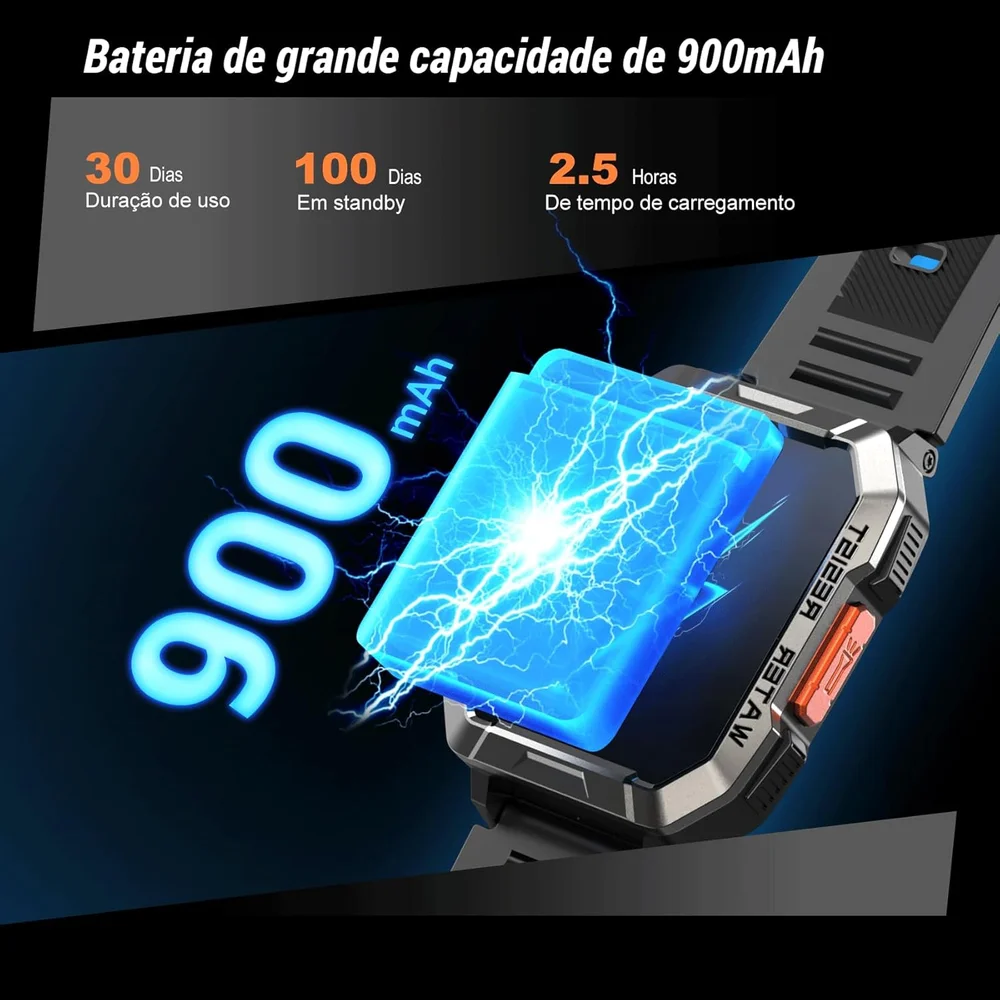 Relógio Inteligente Militar Masculino,my Watch De Chamadas Bluetooth,bateria De 100 Dias 7