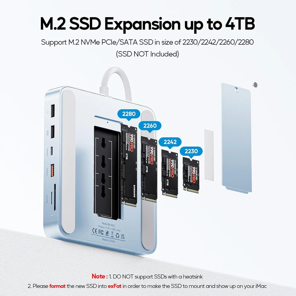 Imagem 3 de 5 do produto Dock Station Hub 11 Em 1 Para Imac 24 " 2021/2023/2024 - Azul