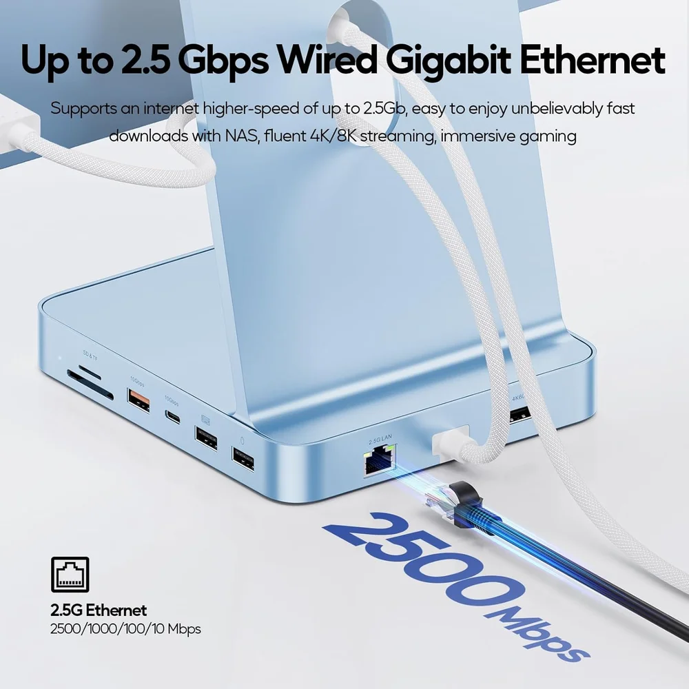 Imagem 5 de 5 do produto Dock Station Hub 11 Em 1 Para Imac 24 " 2021/2023/2024 - Azul