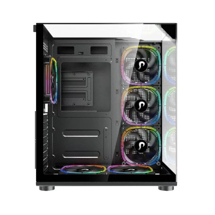 Imagem 3 de 5 do produto Gabinete Gamer Rise Mode Galaxy Full Glass X Mid Tower Vidro Temperado USB 3.0 S/ Fan Preto - RM-CA-FGX-B