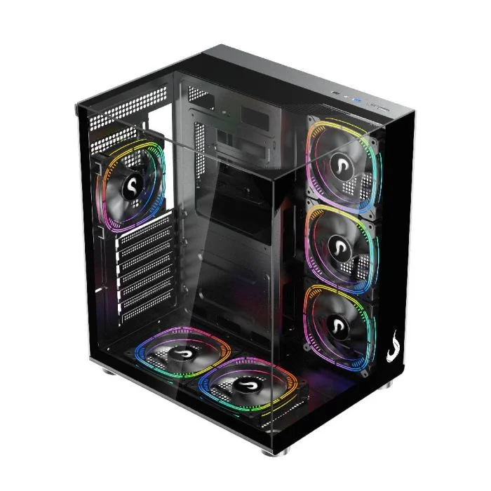 Imagem 4 de 5 do produto Gabinete Gamer Rise Mode Galaxy Full Glass X Mid Tower Vidro Temperado USB 3.0 S/ Fan Preto - RM-CA-FGX-B