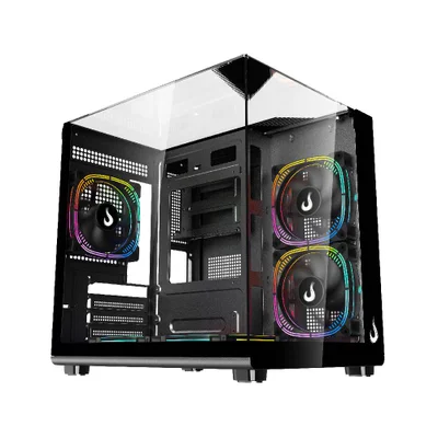 Gabinete Gamer Rise Mode Galaxy Full Glass X Mini Vidro Temperado USB 3.0 S/ Fan Preto - RM-CA-FGXN-B