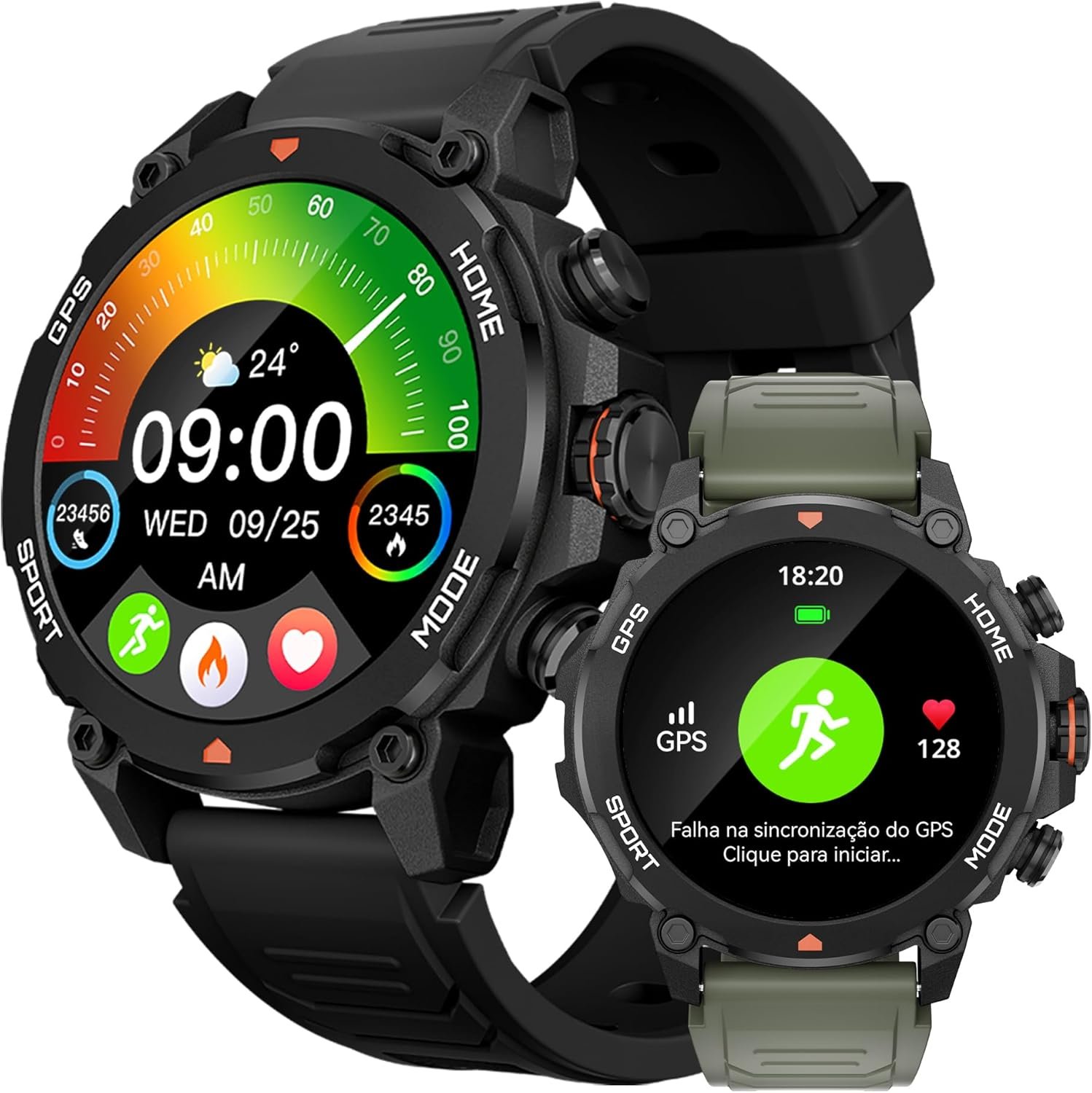 Relógio Inteligente, Gps 150+ Monitoramento Esportivo, Altímetro Barômetro Bússola