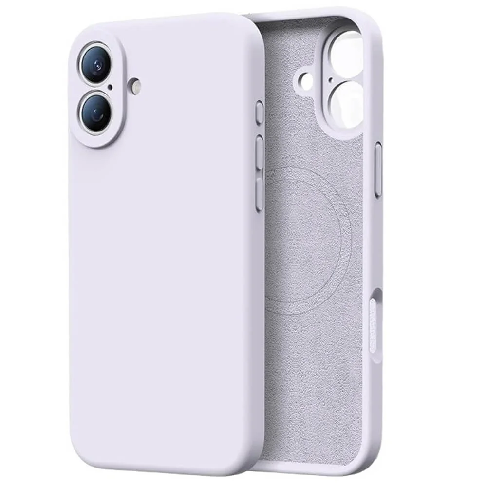 Imagem 1 de 5 do produto Capa Capinha Protetora de Silicone com Interior em Microfibra Compatível com Magsafe para o iPhone 17 - Cor: Lilás