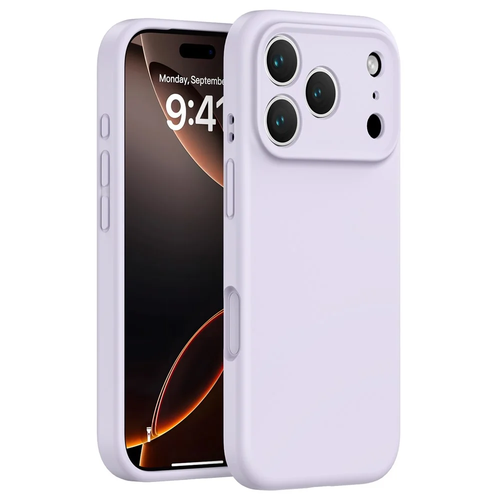 Imagem 5 de 5 do produto Capa Capinha Protetora de Silicone com Interior em Microfibra Compatível com Magsafe para o iPhone 17 Pro Max Cor: Lilás