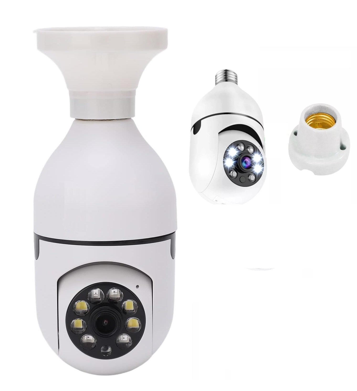 Camera Ip Segurança Tipo Lâmpada Giratoria Wifi Vigilância Hd 1080p
