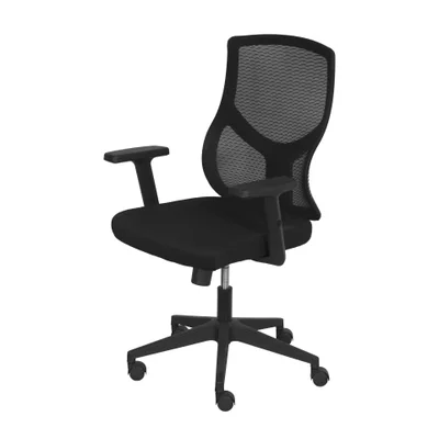Cadeira De Escritório Diretor Giratória Shelby Preta (pu) Tela Soft Touch Base Rodízio