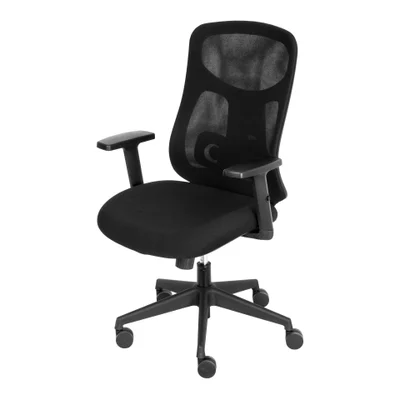 Cadeira De Escritório Diretor Giratória Summit Tela Soft Touch Preta Relax Rodízio