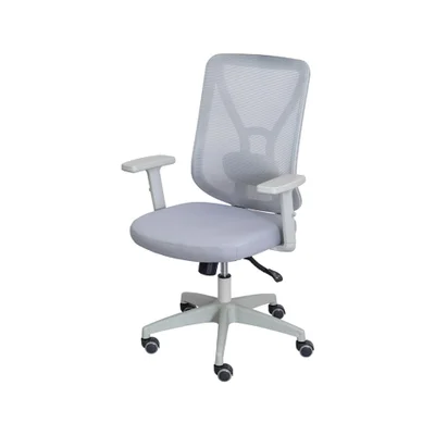 Cadeira De Escritório Nr-17 Diretor Giratória Madri Tela Soft Touch Cinza Base Rodízio