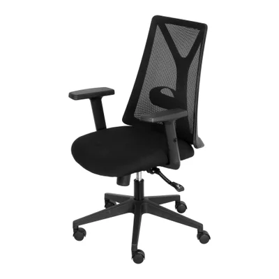 Cadeira De Escritório Nr-17 Presidente Giratória Thrones Preta Tela Soft Touch Base Rodízio