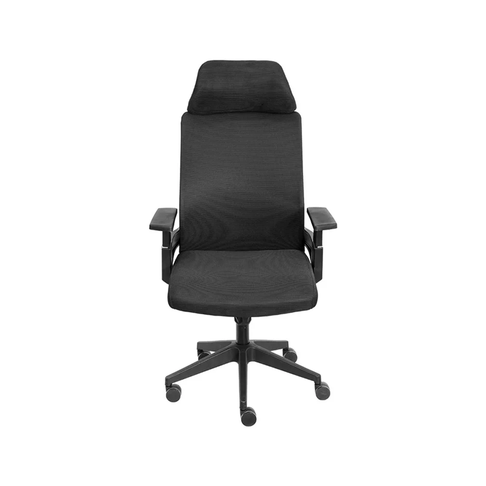 Imagem 2 de 5 do produto Cadeira De Escritório Presidente Giratória Lyon Tela Soft Touch Ny Preta Base Rodízio