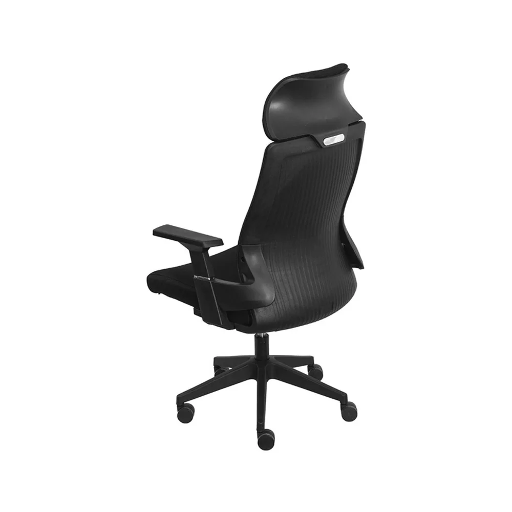 Imagem 4 de 5 do produto Cadeira De Escritório Presidente Giratória Lyon Tela Soft Touch Ny Preta Base Rodízio