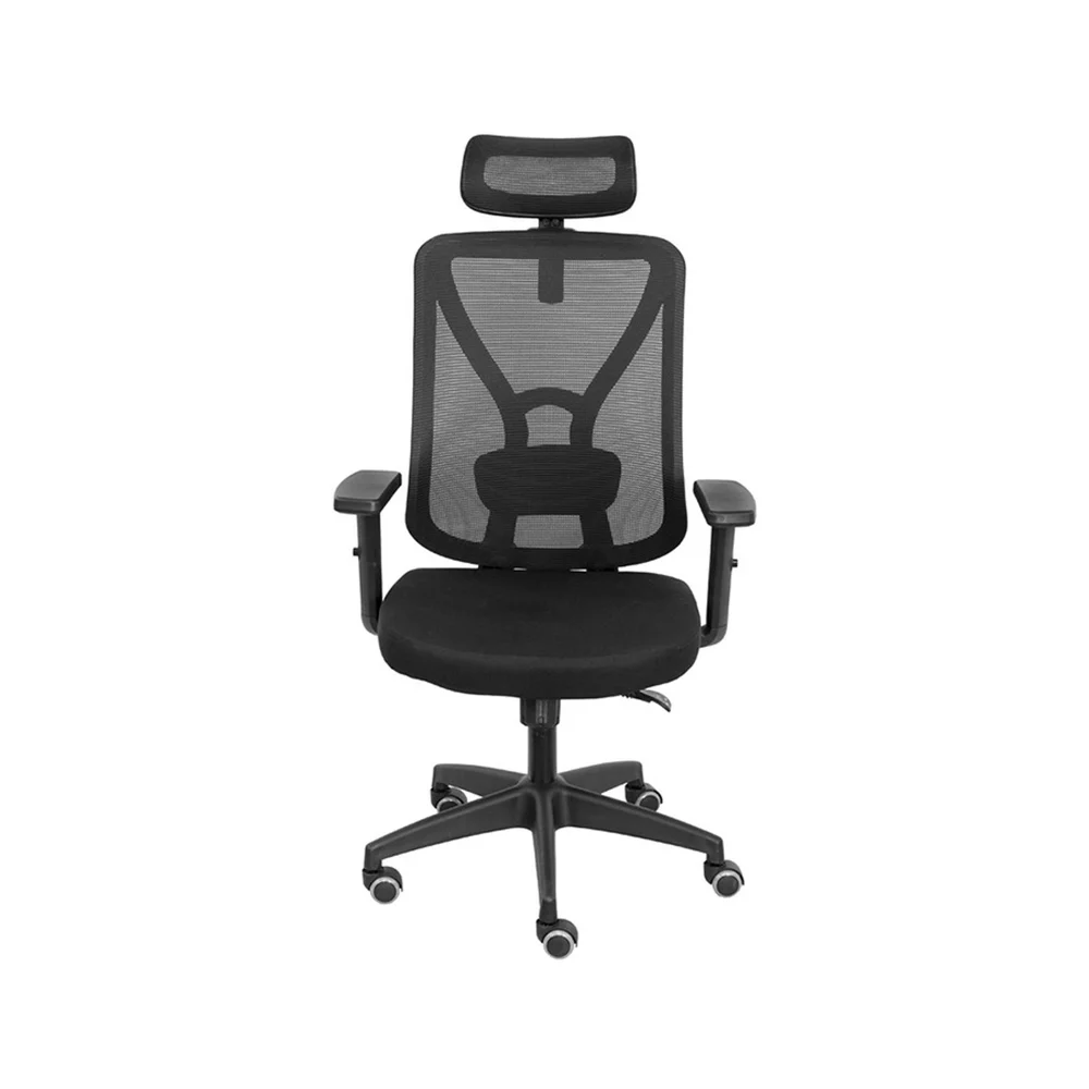Imagem 3 de 5 do produto Cadeira De Escritório Nr-17 Presidente Giratória Bolonha Tela Soft Touch Preta Base Rodízio