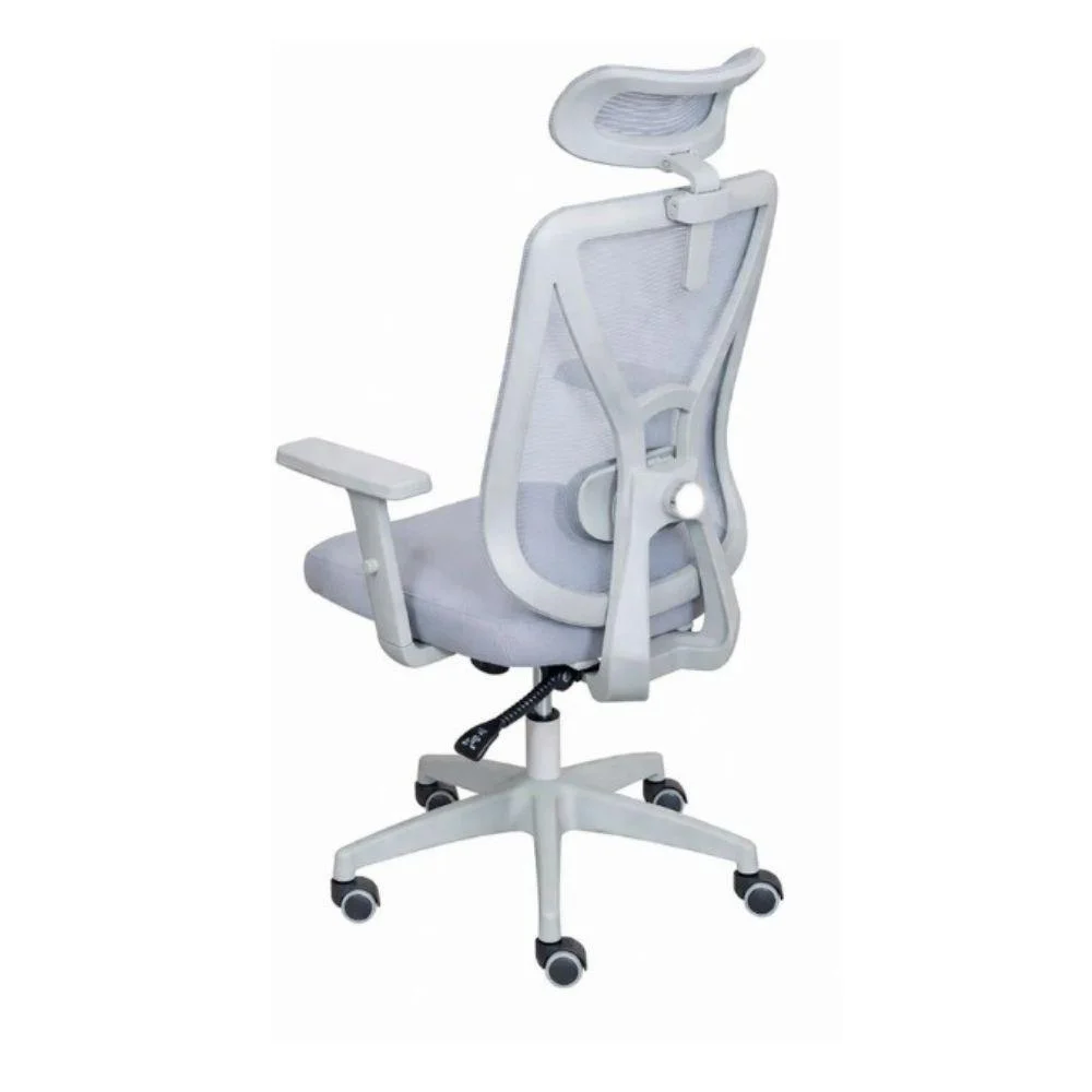 Imagem 2 de 5 do produto Cadeira De Escritório Nr-17 Presidente Giratória Bolonha Tela Soft Touch Cinza Base Rodízio
