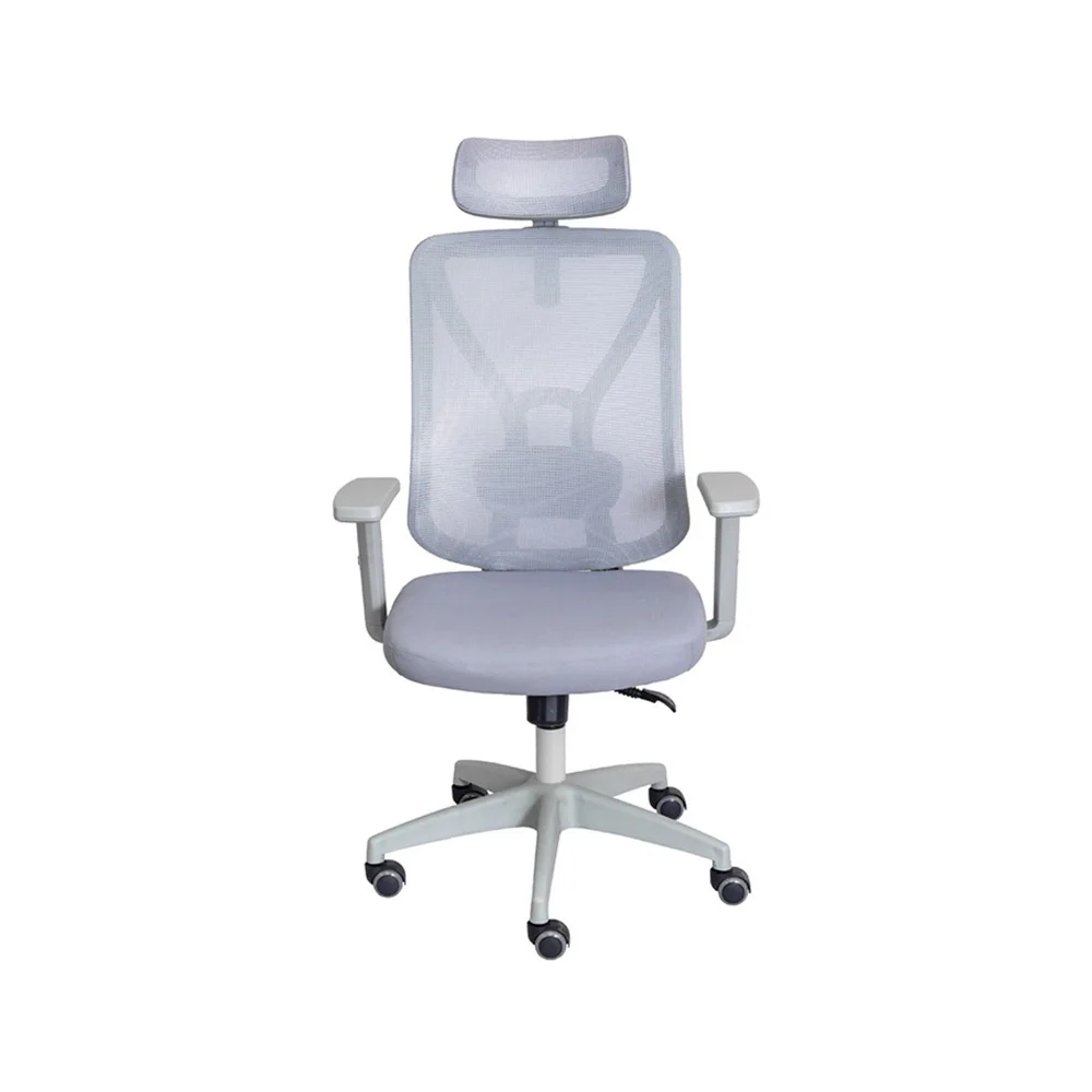 Imagem 3 de 5 do produto Cadeira De Escritório Nr-17 Presidente Giratória Bolonha Tela Soft Touch Cinza Base Rodízio