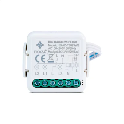 Mini Interruptor Relé Wi-fi+ble 3canais Automação Alexa Tuya