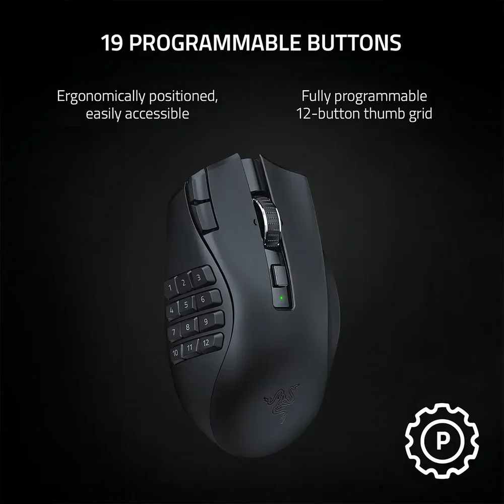 Imagem 5 de 5 do produto Mouse Gamer Sem Fio Razer Naga V2 Hyperspeed 21 Botões 30k Dpi