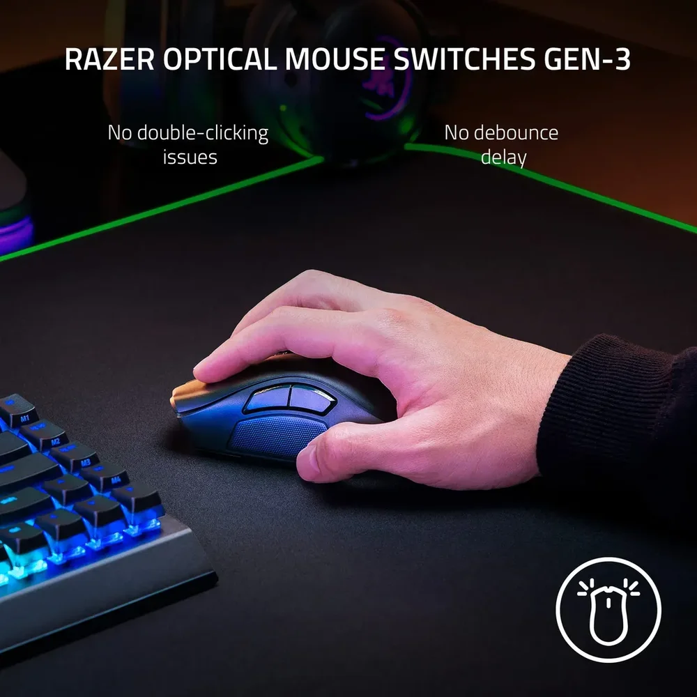 Imagem 4 de 4 do produto Mouse Gamer Razer Naga V2 Pro Wireless - 22 Botões Programáveis - Rz01-04400100, Sensor 30k, Bluetooth
