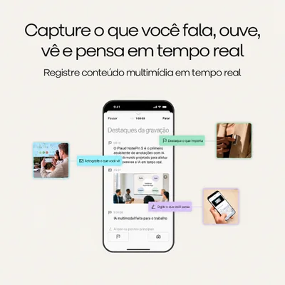 Gravador De Voz Digital Plaud Notepin S 64gb Ia Preto — foto 4